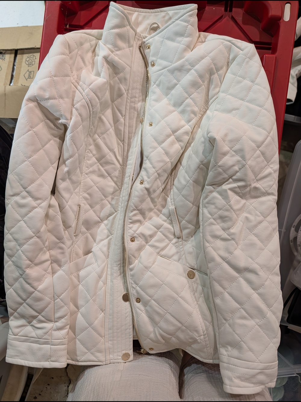 Guess White Quilted Puffer Jacket